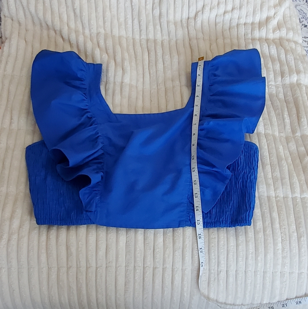 HT 360 Collective Blue Ruffled Women's Top - Picture 5 of 5